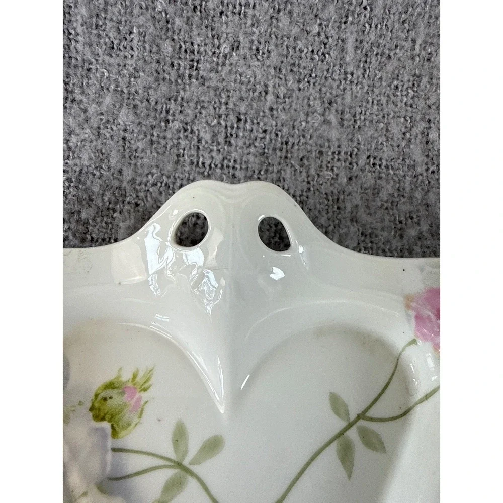 U.C. Bavaria Trinket Dish Vintage Grandmas Tableware Floral Heart Hand Painted‎